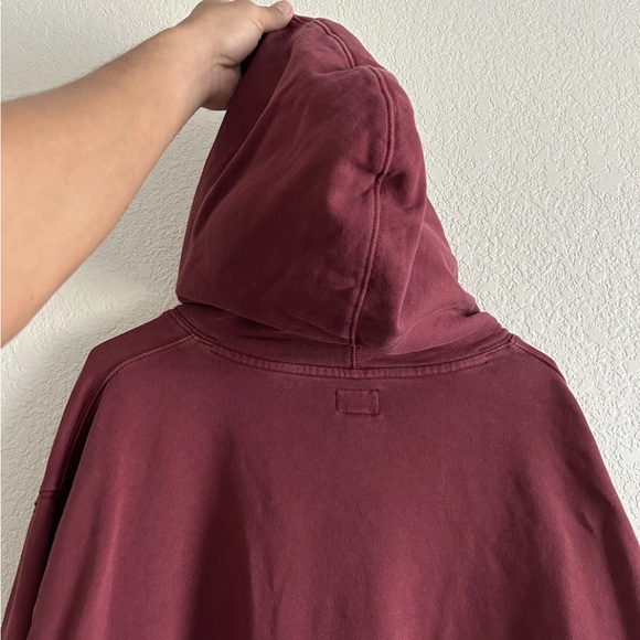 J.Crew Red Hoodie Garment Dyed French Terry Men’s Sz XL - Picture 8 of 9
